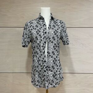 Black and White Floral Shirt